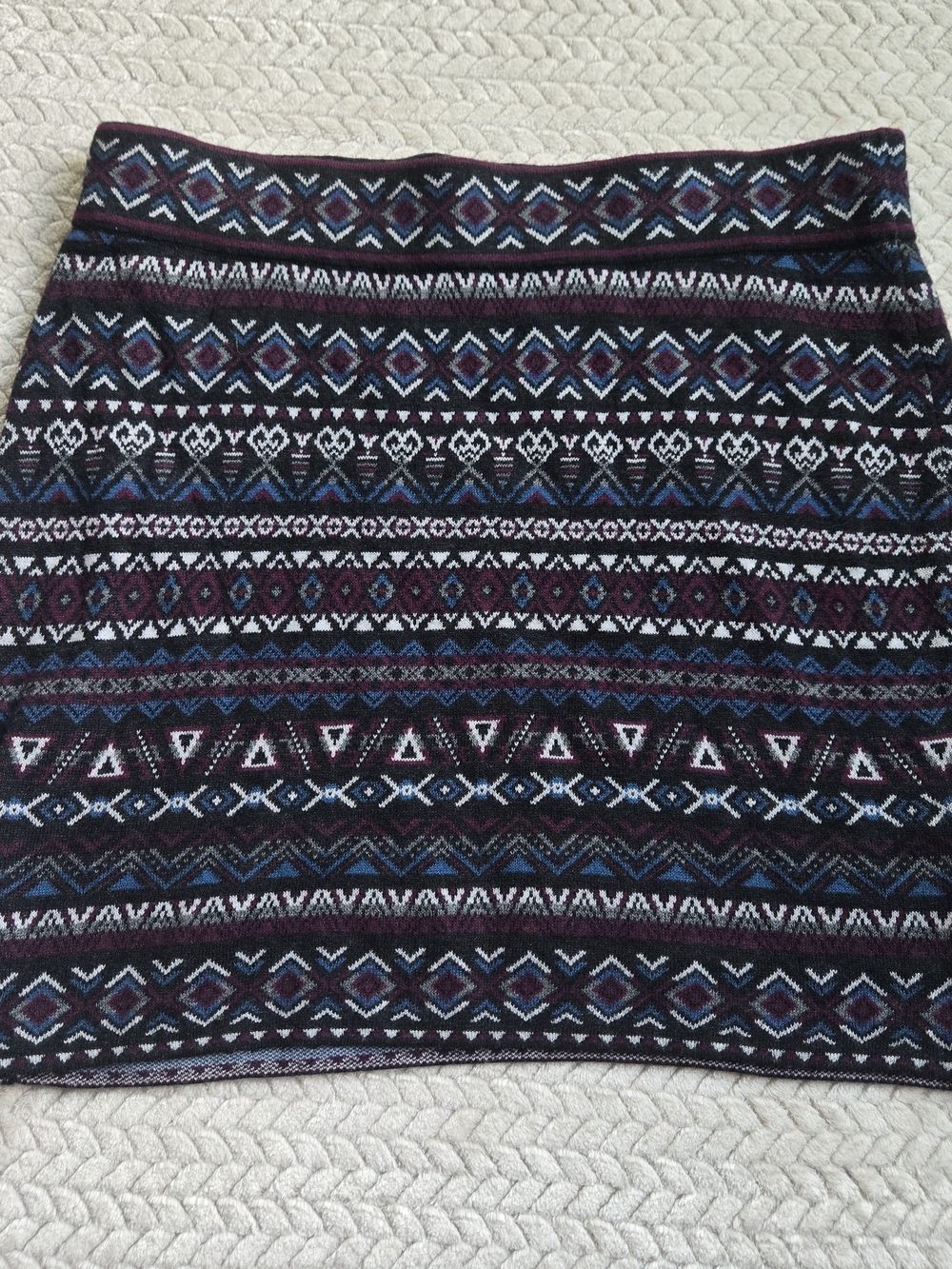 KRIMSON KLOVER Medium Skirt Wool Blend Fair Isle Sweater Mini Alpine Stripe